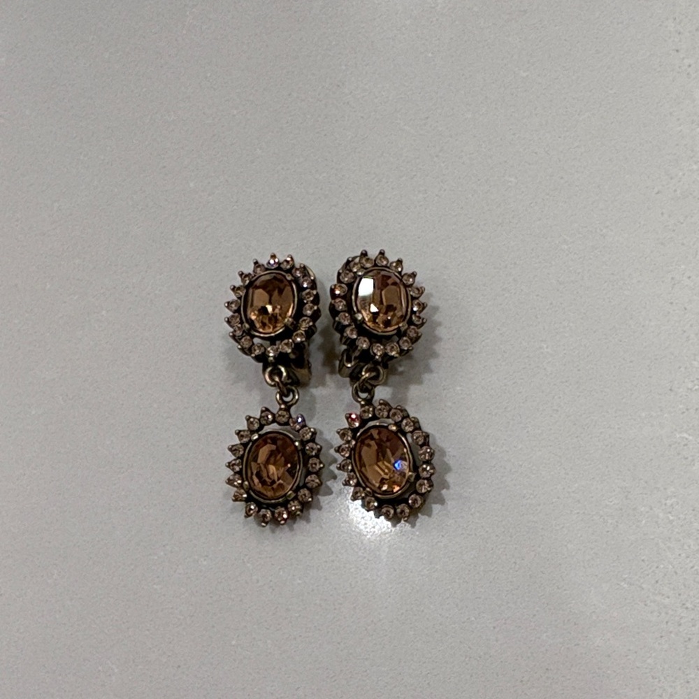 Heidi Daus Bronze Drop Clip-on Earrings